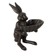 Hranitoare pasari fier maro Iepuras 16x13x17 cm