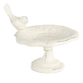 Hranitoare pasari fier alb vintage 14x12x11 cm