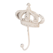Cuier perete fier alb vintage Coroana 14x7x19 cm