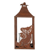 Felinar metal maro Pisicuta 15x15x37 cm