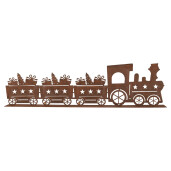 Trenulet Craciun metal maro 34x5x10 cm