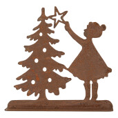Decoratiune Craciun metal maro 14x5x14 cm