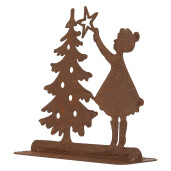 Decoratiune Craciun metal maro 14x5x14 cm