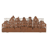Candela Casute metal maro 30x9x11 cm