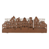 Candela Casute metal maro 30x9x11 cm