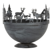 Set 2 boluri Craciun metal gri Ø 19x17 cm, Ø 13x14 cm