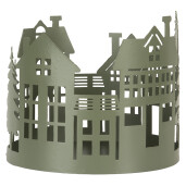 Set 3 Casute Craciun decorative metal verde Ø 15x13 cm, Ø 12x11 cm, Ø 10x9 cm