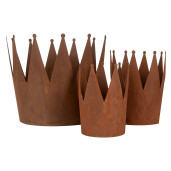 Set 3 boluri decorative metal maro Ø 32x25 cm, Ø 17x21 cm, Ø 12x17 cm