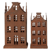 Set 2 Casute decorative metal maro 14x14x27 cm, 11x11x23 cm