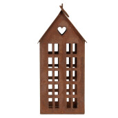 Casuta decorativa metal maro 13x11x30 cm