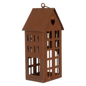 Casuta decorativa metal maro 13x11x30 cm
