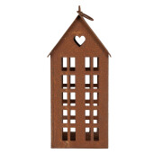 Casuta decorativa metal maro 13x11x30 cm