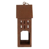 Casuta decorativa metal maro 13x11x30 cm