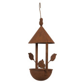Hranitoare Pasari metal maro 15x14x42 cm