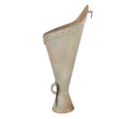 Vaza flori metal bej verde vintage 31x23x32 cm