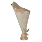 Vaza flori metal bej verde vintage 31x23x32 cm