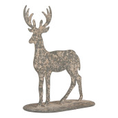 Figurina Ren metal gri vintage 17x8x18 cm