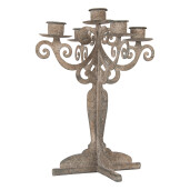 Sfesnic lumanari metal gri vintage 21x21x26 cm