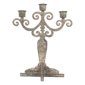 Sfesnic lumanari metal gri vintage 21x15x25 cm