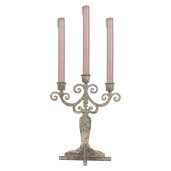 Sfesnic lumanari metal gri vintage 21x15x25 cm