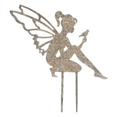 Decoratiune gradina Zana metal gri vintage 31x1x33 cm