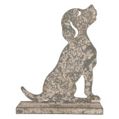 Figurina Catelus metal gri vintage 20x8x24 cm