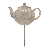 Decoratiune gradina Ceainic metal gri vintage 26x1x35 cm