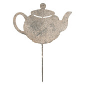 Decoratiune gradina Ceainic metal gri vintage 26x1x35 cm