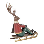 Figurina Ren cu Sanie metal multicolor 27x10x31 cm
