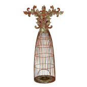 Suport lumanare Inger fier verde maro 29x17x58 cm