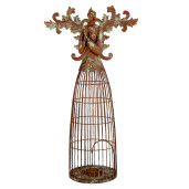 Suport lumanare Inger fier verde maro 29x17x58 cm