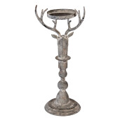 Suport lumanare Ren metal gri 17x14x42 cm