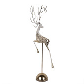 Figurina Ren metal auriu gri 36x12x72 cm