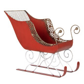 Saniuta decorativa Craciun metal multicolor 37x16x31 cm