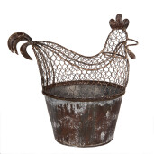 Cos Gaina metal maro gri vintage 39x39x25 cm