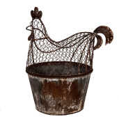 Cos Gaina metal maro gri vintage 39x39x25 cm