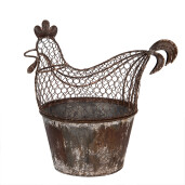 Cos Gaina metal maro gri vintage 39x39x25 cm