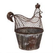 Cos Gaina metal maro gri vintage 39x39x25 cm