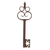 Decoratiune Cheie metal maro 17x3x54 cm