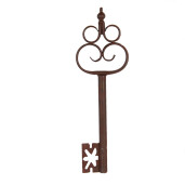 Decoratiune Cheie metal maro 17x3x54 cm