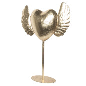 Decoratiune Inimioara metal auriu 38x11x47 cm