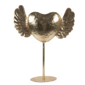 Decoratiune Inimioara metal auriu 38x11x47 cm