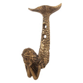 Cuier perete metal auriu Sirena 5x3x10 cm