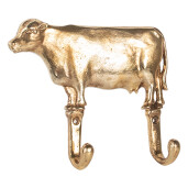 Cuier perete metal auriu Vacuta 17x4x15 cm