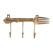 Cuier perete metal auriu 18x4x9 cm