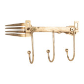 Cuier perete metal auriu 18x4x9 cm