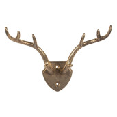 Cuier perete fier auriu Ren 17x8x12 cm