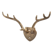 Cuier perete fier auriu Ren 17x8x12 cm