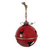 Clopotel Craciun metal rosu argintiu Ø 24x28 cm
