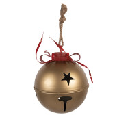 Clopotel Craciun metal rosu auriu Ø 24x30 cm